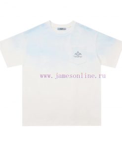 Prada 2025 New Chest Pocket Printed Logo Inkjet Technology Unisex Short Sleeved T-shirtCustomiz ewfqar3u