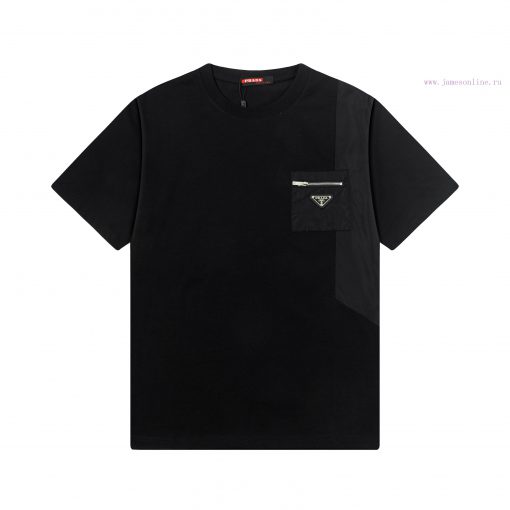 ️PRADA 25ss New Classic Triangle Zipper Logo Short Sleeve High QualityHeavy CraftsmanshipFabric robr60jy