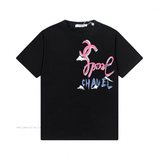 ️CHANEL 25ss New Color Graffiti Letter Short Sleeved Shirt With High QualityFabric - Made Of 27 r5tcqtb3