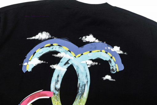 ️CHANEL 25ss New Color Graffiti Letter Short Sleeved Shirt With High QualityFabric - Made Of 27 r5tcqtb3 - Image 5