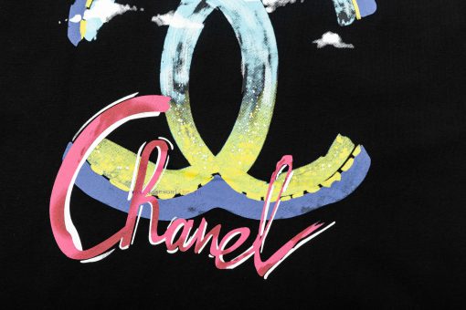 ️CHANEL 25ss New Color Graffiti Letter Short Sleeved Shirt With High QualityFabric - Made Of 27 r5tcqtb3 - Image 7