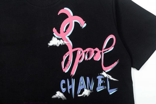 ️CHANEL 25ss New Color Graffiti Letter Short Sleeved Shirt With High QualityFabric - Made Of 27 r5tcqtb3 - Image 8