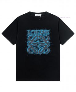 ️LOEWE 25ss New Colorful Graffiti Letter Short Sleeve High QualityFabric - Made Of 270g Double 9o6c3ki7