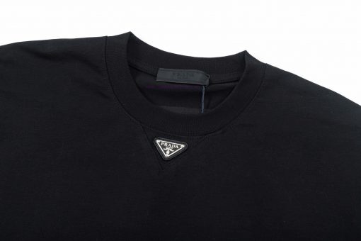 ️PRADA Prada 25ss New Classic Triangle Logo Short Sleeve High QualityFabric - Made Of 270g Doub cz048617 - Image 4