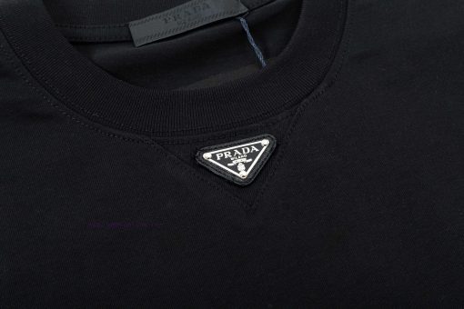 ️PRADA Prada 25ss New Classic Triangle Logo Short Sleeve High QualityFabric - Made Of 270g Doub cz048617 - Image 7