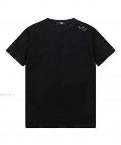 ️FENDI~2025 New Spring/summer 200g Silk Cotton Short Sleeved T-shirt With Simple Letter Design lwigdyw2