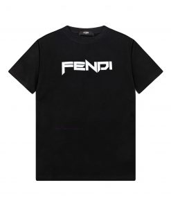 ️FENDI~2025 New Spring/Summer Silk Cotton 200g Heavy Short Sleeve With New Plush Technology Cus k5ep1093