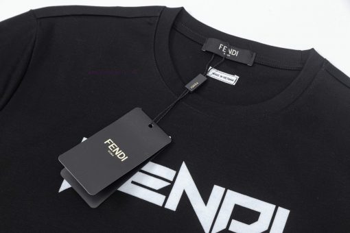 ️FENDI~2025 New Spring/Summer Silk Cotton 200g Heavy Short Sleeve With New Plush Technology Cus k5ep1093 - Image 4
