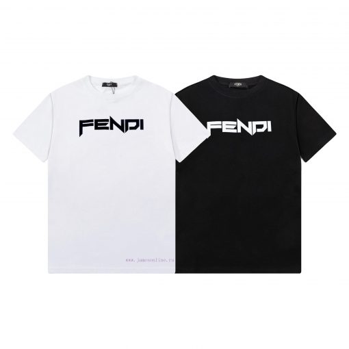 ️FENDI~2025 New Spring/Summer Silk Cotton 200g Heavy Short Sleeve With New Plush Technology Cus k5ep1093 - Image 9