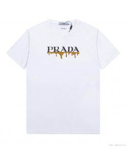 ️PRADA~202 New Spring/Summer 200g Silk Cotton Short Sleeved T-shirt With A New Design Featuring vj64g5v9