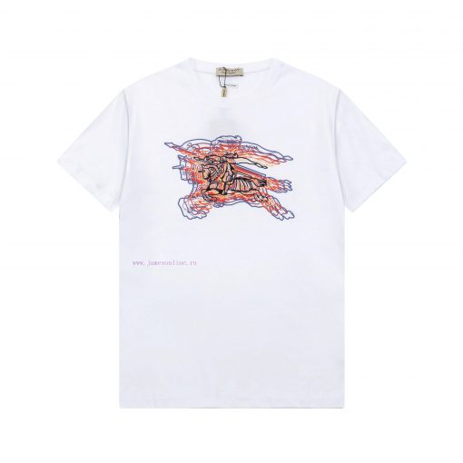 ️Burberry 2025 New Silk Cotton 200 Short Sleeved T-shirt Classic Warhorse Print Paired With Sil 4h7a6q0u