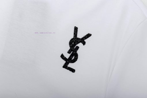 ️YSL Saint Laurent~2025 New Spring/summer 200g Silk Cotton Short Sleeved T-shirt With Simple Le lk1ztj7f - Image 7