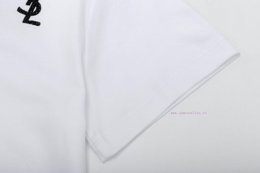 ️YSL Saint Laurent~2025 New Spring/summer 200g Silk Cotton Short Sleeved T-shirt With Simple Le lk1ztj7f - Image 8