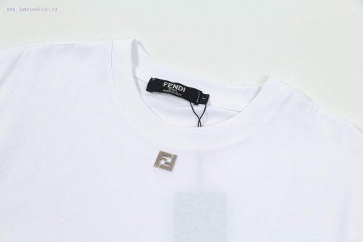 ️FENDI 2025 Spring/Summer Official Website Synchronized New T-shirt 250g Pure Cotton Fabric Cla eft6y290 - Image 4