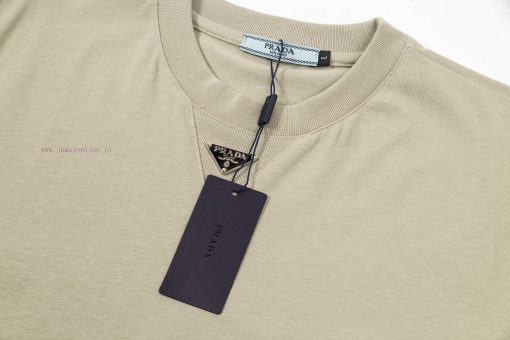 ️PRADA ∽ 2025 Spring/Summer Official Website Synchronized New T-shirt 250g Heavy Cotton Fabric 9gq73b1m - Image 5
