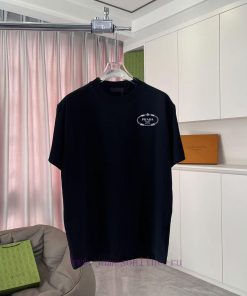 Prada 2025 Summer New Personalized Letter Logo Printed Custom Fabric 300g Short Sleeve T-shirt ndnuo2pu