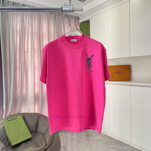YSL * Saint Laurent 2025 Summer New Letter Logo Printed Custom Fabric 300g Short Sleeved T-shir v1w4rrxu - Image 2