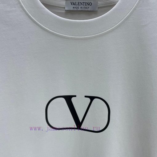 P VALENT * Valentino*2025 Spring/Summer New Short Sleeved T-shirtHeavy Duty Pure Cotton Letter 03dm7yi2 - Image 6
