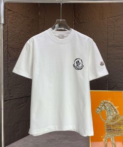 P MONCL * Mask Mouth*2025 Spring/Summer New Short Sleeved T-shirtHeavy Duty Pure Cotton Letter 5euue665