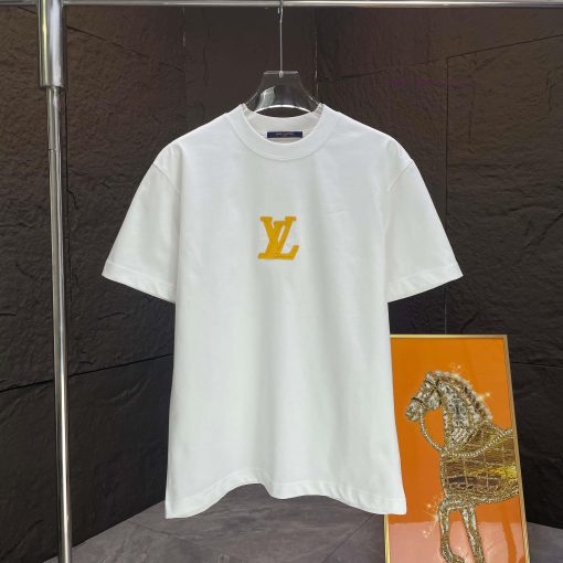 P LOUIS * Louis LV*2025 Spring/Summer New Short Sleeved T-shirtHeavy Duty Pure Cotton Overlappi oqfhxngn - Image 2