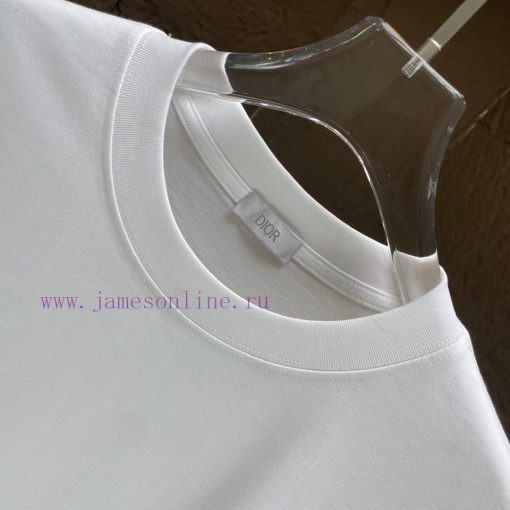 P Dior Dior*2025 Spring/Summer New Short Sleeved T-shirtHeavy Duty Pure Cotton Letter Pattern P 7prt6d4i - Image 4