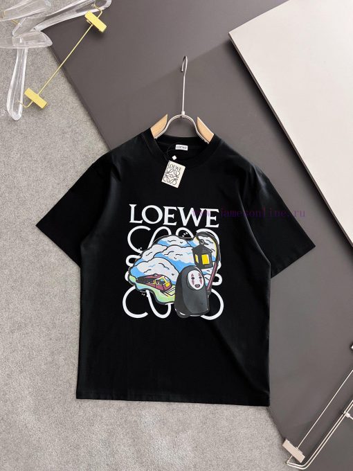 LOEWE 2025 Printed Short Sleeve High Quality Original Short Sleeve Top Manufacturing Technology bbkht7v6