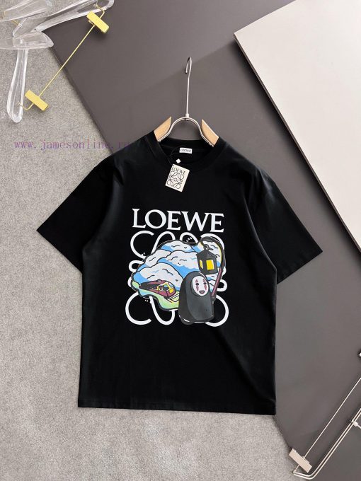 LOEWE 2025 Printed Short Sleeve High Quality Original Short Sleeve Top Manufacturing Technology bbkht7v6 - Image 2