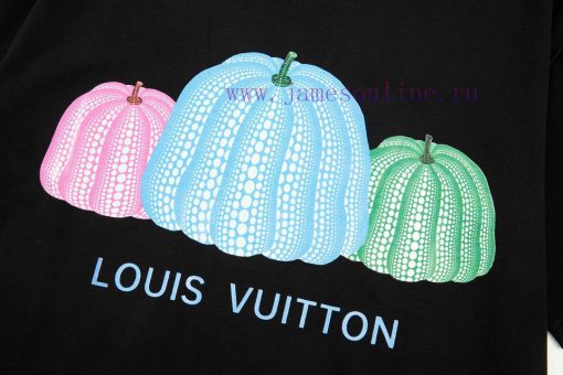 LOUIS VUITTON Color Pumpkin Printed Short Sleeved T-shirtCustomized 240g Same Cylinder Dyed Fab wp7485w2 - Image 5