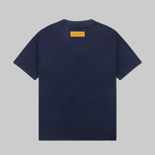 LOUIS VUITTON Louis Vuitton 23ss Planet Falling Pattern Logo Printed Gold Classic Short Sleeve yxv1tuot - Image 3