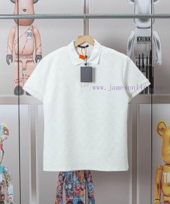 LV Louis' New Spring/summer 3D Fabric Jacquard PoLo Short Sleeved Shirt Covered In Classic Vint lkkge10t