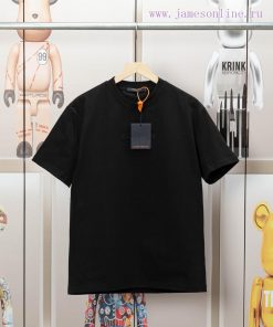 LV Louis Embroidered New Short Sleeves Made Of High Quality Nylon Smooth Pure Cotton Washed Fab dzbhupy6