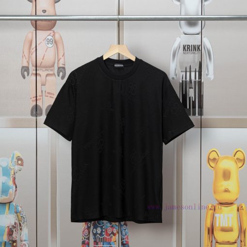 Balenciaga Balenciaga Spring And Summer Fabric Jacquard Short Sleeved T-shirt The Fabric Is Com d0tpk9ou - Image 2