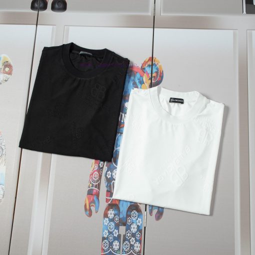 Balenciaga Balenciaga Spring And Summer Fabric Jacquard Short Sleeved T-shirt The Fabric Is Com d0tpk9ou - Image 4