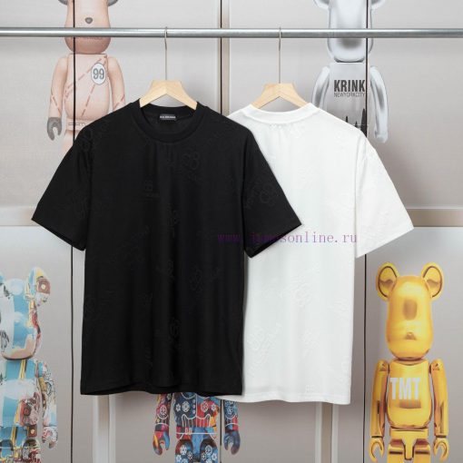 Balenciaga Balenciaga Spring And Summer Fabric Jacquard Short Sleeved T-shirt The Fabric Is Com d0tpk9ou - Image 5