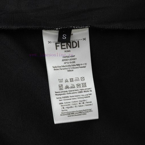 FENDI Spring/Summer New Fabric Jacquard Short Sleeve T-shirt Detail Original Mold Opening Full 4kxiij84 - Image 10