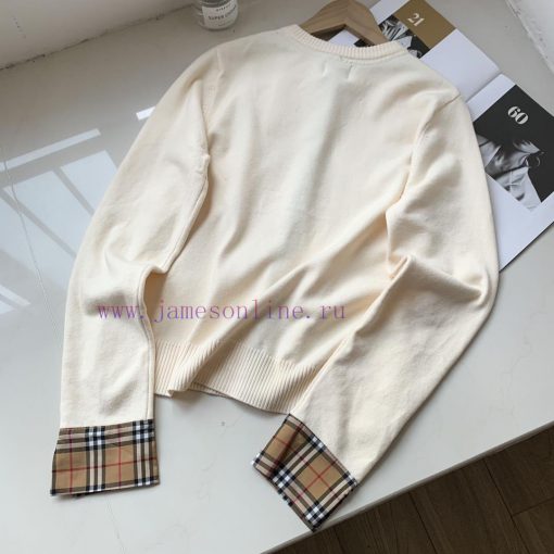 Burberry Chest Classic Warhorse Logo Embroidered Cardigan Long Sleeved Checkered Knit Sweater J 6upbodw9 - Image 4