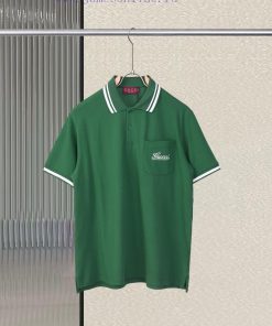 R-9544 Gucci 2025SS Collar Polo ShirtGUCCI Craftsmanship Collar Contrasting Color Design Embroi n7r1skny