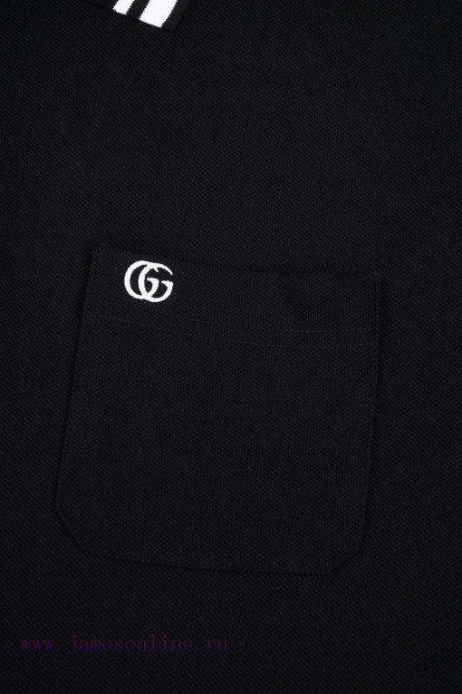 R-9545 Gucci 2025SS Collar Polo ShirtAvailable On The GUCCI Official Website Featuring A Black fxe0vi9g - Image 5