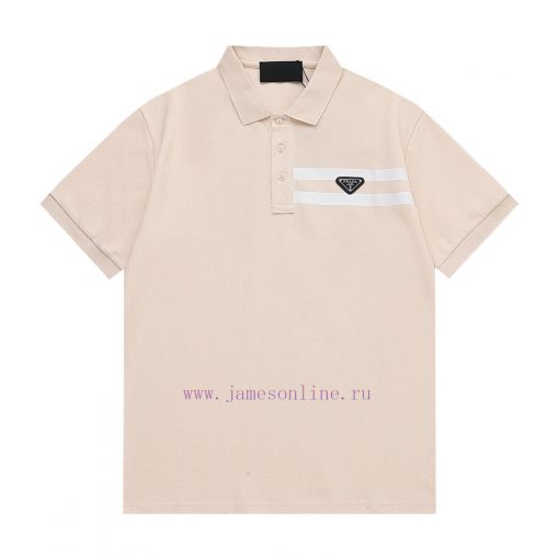 PRADA Collar Triangle Logo Polo ShirtUpgraded Inspired By Retro 80sOriginal Fabric Official Sam dpd2e9st