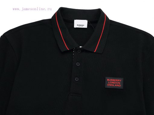 BurberryThick Adhesive Letter Polo ShirtUpgraded Inspired By Retro 80sOriginal Fabric Official p4otkt5e - Image 4