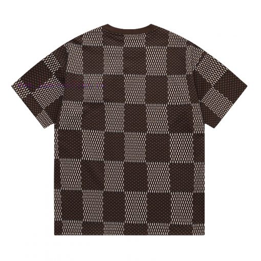 Louis Vuitton Three-dimensional Bead Checkerboard Short Sleeved ShirtExquisite Upgraded Logo Lo wcxkimq0 - Image 3