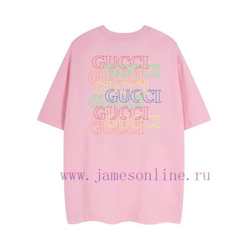 GUCCI 2024SS New Rectangular Printed Couple's Short Sleeved T-shirt In Stock All Year Round 24s xzs576bl - Image 3