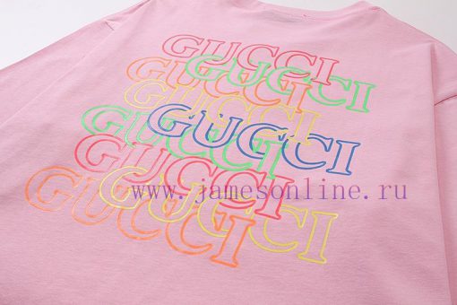 GUCCI 2024SS New Rectangular Printed Couple's Short Sleeved T-shirt In Stock All Year Round 24s xzs576bl - Image 6