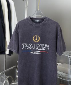 Balenciaga 25SS Early Spring New Graffiti Vintage Wheat Ear Print Short SleeveLight Luxury Fash dhtngmg9