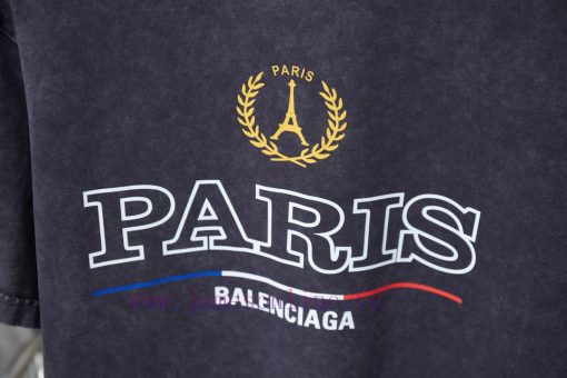 Balenciaga 25SS Early Spring New Graffiti Vintage Wheat Ear Print Short SleeveLight Luxury Fash dhtngmg9 - Image 6