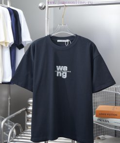 Alexarde * Wang 25SS Early Spring New Item With Sticker Letters And Hot Diamond Short SleevesLi q373k7x1