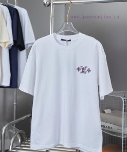 Louis Vuitton 25SS Early Spring New Letter Rhinestone Short Sleeved ShirtLight Luxury Fashion I x0gd2kh7