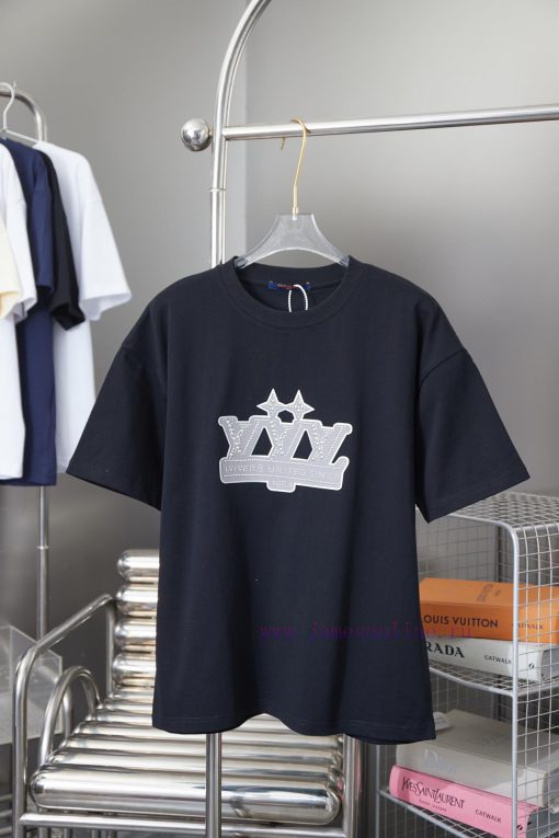 Louis Vuitton 25SS Early Spring New Item With Adhesive Tape And Diamond Short SleevesLight Luxu zktr4g21