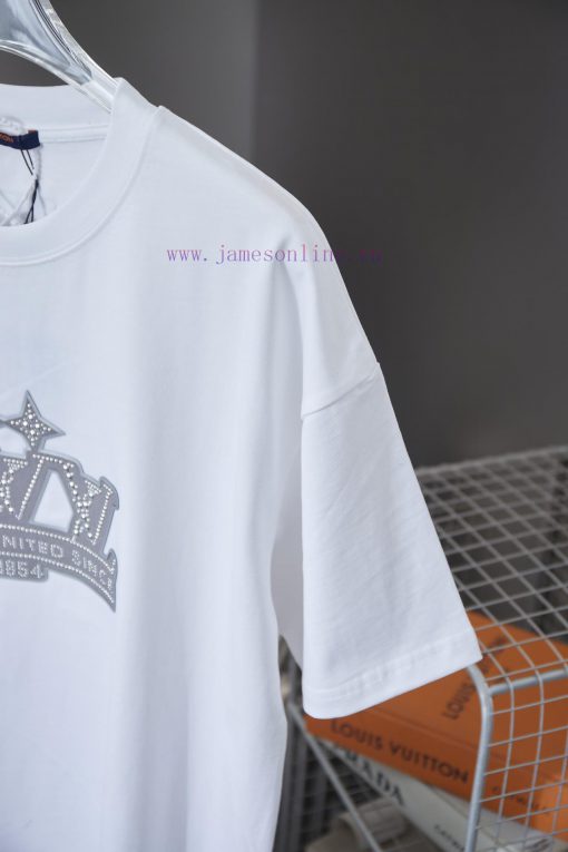 Louis Vuitton 25SS Early Spring New Item With Adhesive Tape And Diamond Short SleevesLight Luxu 2982r1l1 - Image 5