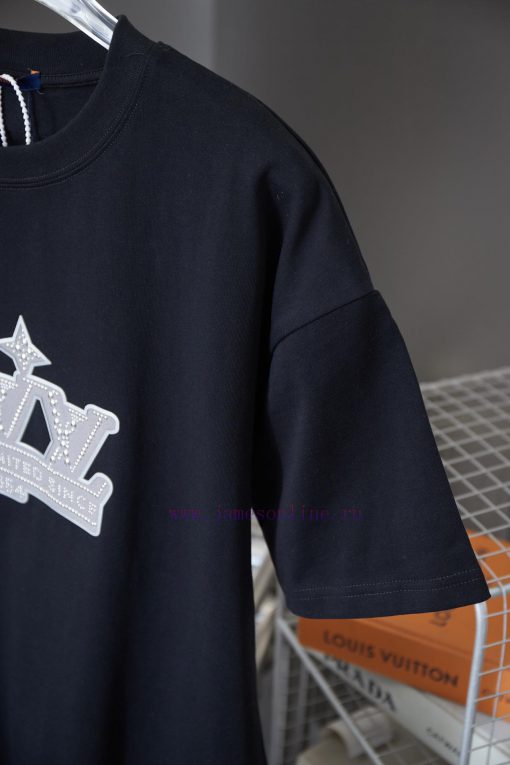 Louis Vuitton 25SS Early Spring New Item With Adhesive Tape And Diamond Short SleevesLight Luxu zktr4g21 - Image 5